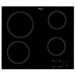 Whirlpool AKT 8090/NE Built-In Ceramic Cooktop, 6200W, 4 zones, 9 power levels, Residual Heat Indicators, Timer, Black