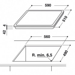 Κεραμική εντοιχισμένη εστία Whirlpool AKT 8090/NE, 6200W, 4 ζώνες, 9 επίπεδα, Ενδείξεις υπολειπόμενης θερμότητας, Χρονοδιακόπτης, Μαύρο