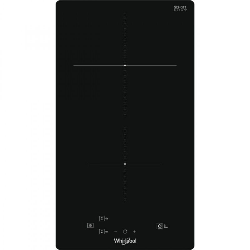 Whirlpool WS Q0530 NE Built-in Ceramic Cooktop, 3700W, 2 zones, 9 power levels, Timer, Residual Heat Indicator, Induction, Black