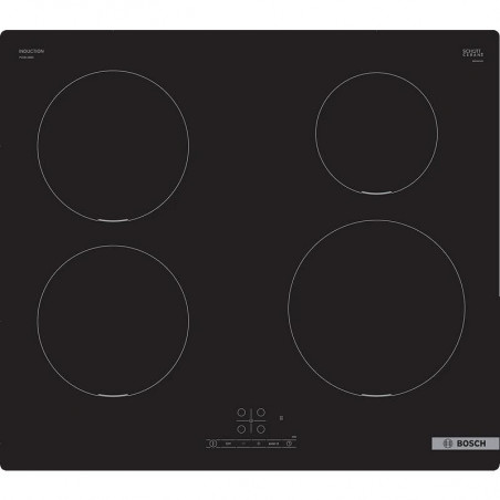 Bosch PUE611BB5E Built-In Ceramic Cooktop, 4600W, 4 zones, 17 settings, TouchSelect, ReStart, Induction, Black