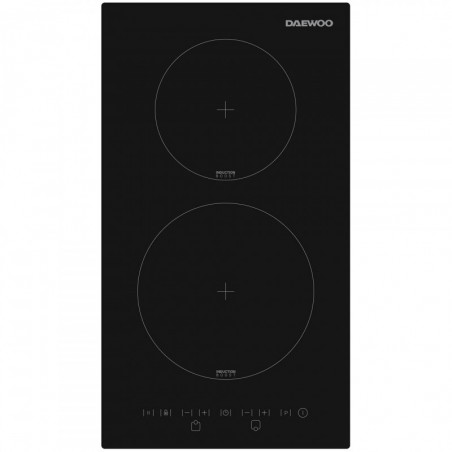 Plita vitroceramica incorporabila Daewoo H3IT25L1BG, 2 zone, 9 trepte, Timer, Pauza inteligenta, Inductie, Negru