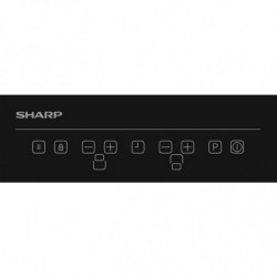 Κεραμική ενσωματωμένη εστία Sharp KH-3I25NT0K-EU, 3500W, 2 ζώνες, 9 επίπεδα, Χρονοδιακόπτης, Booster, Induction, Μαύρο