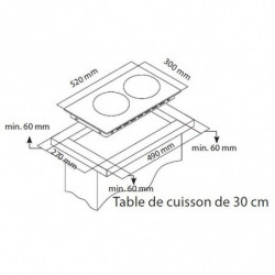 Κεραμική εντοιχισμένη εστία Hotpoint-Ariston HRD 5030 B, 2900W, 2 ζωνών, 9 επιπέδων, Ηλεκτρική, Μαύρο