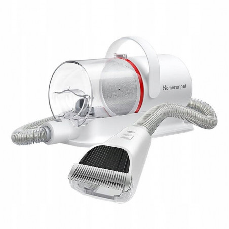 HomeRunPet HC15 2-in-1 Pet Grooming Clipper, 400W, 12 kPa, 1.85 L, 3 Suction Levels, 45 dB, White