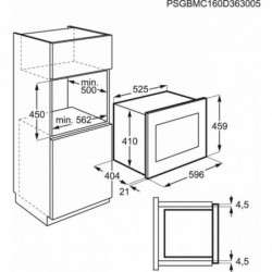 Микровълнова фурна за вграждане AEG MBE2658DEM, 25 л, 900 W, 5 нива, Грил, Размразяване, Сензорно управление, Таймер, Сребрист/черен