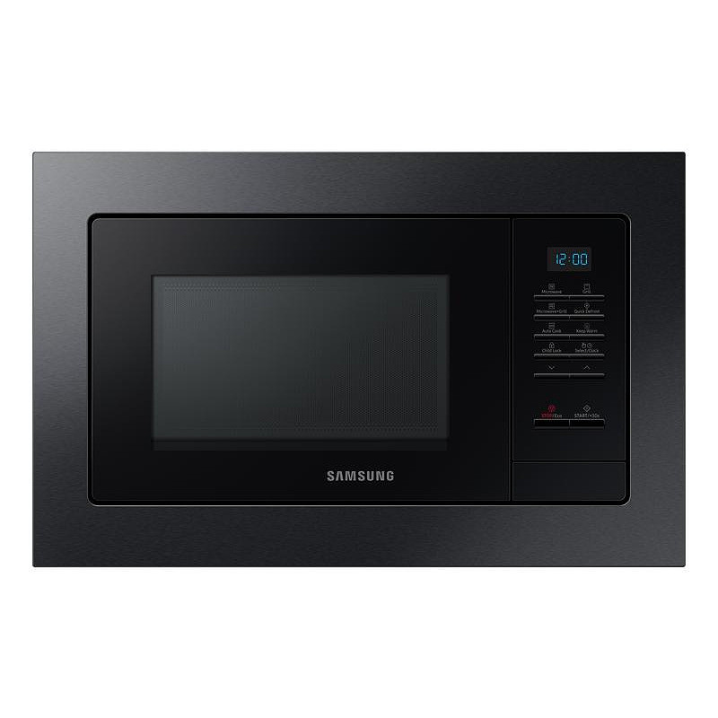 Микровълнова фурна за вграждане Samsung MG23A7013CA/OL, 1100 W, 6 нива, 23 л, Грил, Размразяване, Керамично покритие, Поддържане на топлината, Черен