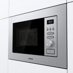 Микровълнова фурна за вграждане Gorenje BM201AG1X, 20 л, 1000 W, Грил, Автоматични програми, AquaClean, Сребрист