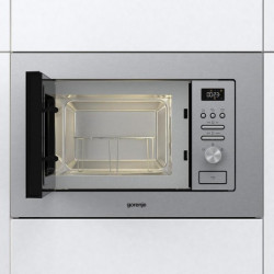 Gorenje BM201AG1X Built-in Microwave Oven, 20 L, 1000 W, Grill, Automatic Programs, AquaClean, Silver