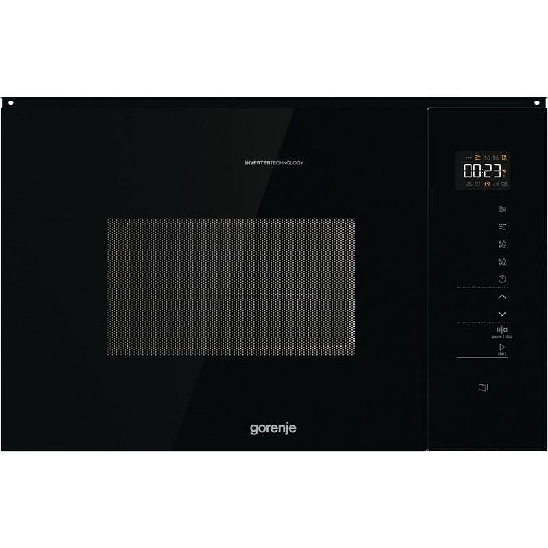 Gorenje BMI251SG3BG Built-in Microwave Oven, 25 L, 1200 W, 5 Shelves, 15 Programs, Grill, Defrost, AquaClean, Black