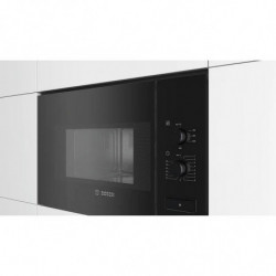 Εντοιχιζόμενος φούρνος μικροκυμάτων Bosch BFL520MB0, 20 λίτρα, 800 W, 5 επίπεδα, Βοηθός καθαρισμού, Αυτόματη απενεργοποίηση, Μαύρος