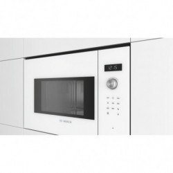 Εντοιχιζόμενος φούρνος μικροκυμάτων Bosch BFL524MW0, 20 λίτρα, 800 W, 7 προγράμματα, Αποθήκευση, Απόψυξη, Λευκό