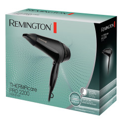 Remington Thermacare Pro D5710 Hair Dryer, 2200 W, 80 km/h, 2 speeds, 3 heat settings, Cool shot, Black