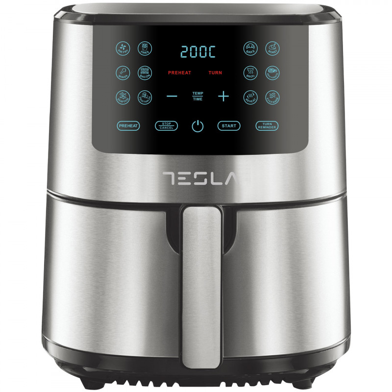 Tesla AF501BX Hot Air Fryer, 1300W, 5 L, 12 Programs, Non-stick Coating, Touch Screen, Stainless Steel