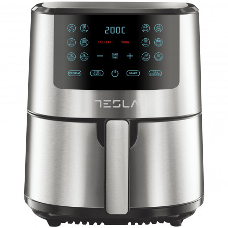 Tesla AF501BX forrólevegős fritőz, 1300W, 5 l, 12 program, tapadásmentes bevonat, érintőképernyő, Inox