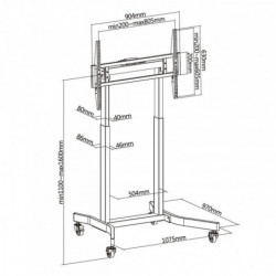 Suport pentru televizor Crown WM120K100 MOTO, 55-100", Trepied, Telecomandă, Până la 120 kg, Negru