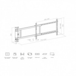 Crown WM50K75SWING Ceiling TV Mount, 32–55", Up to 50 kg, Black