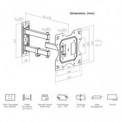 Crown WM30K2343TL TV Stand, 23–43", Up to 30 kg, Black