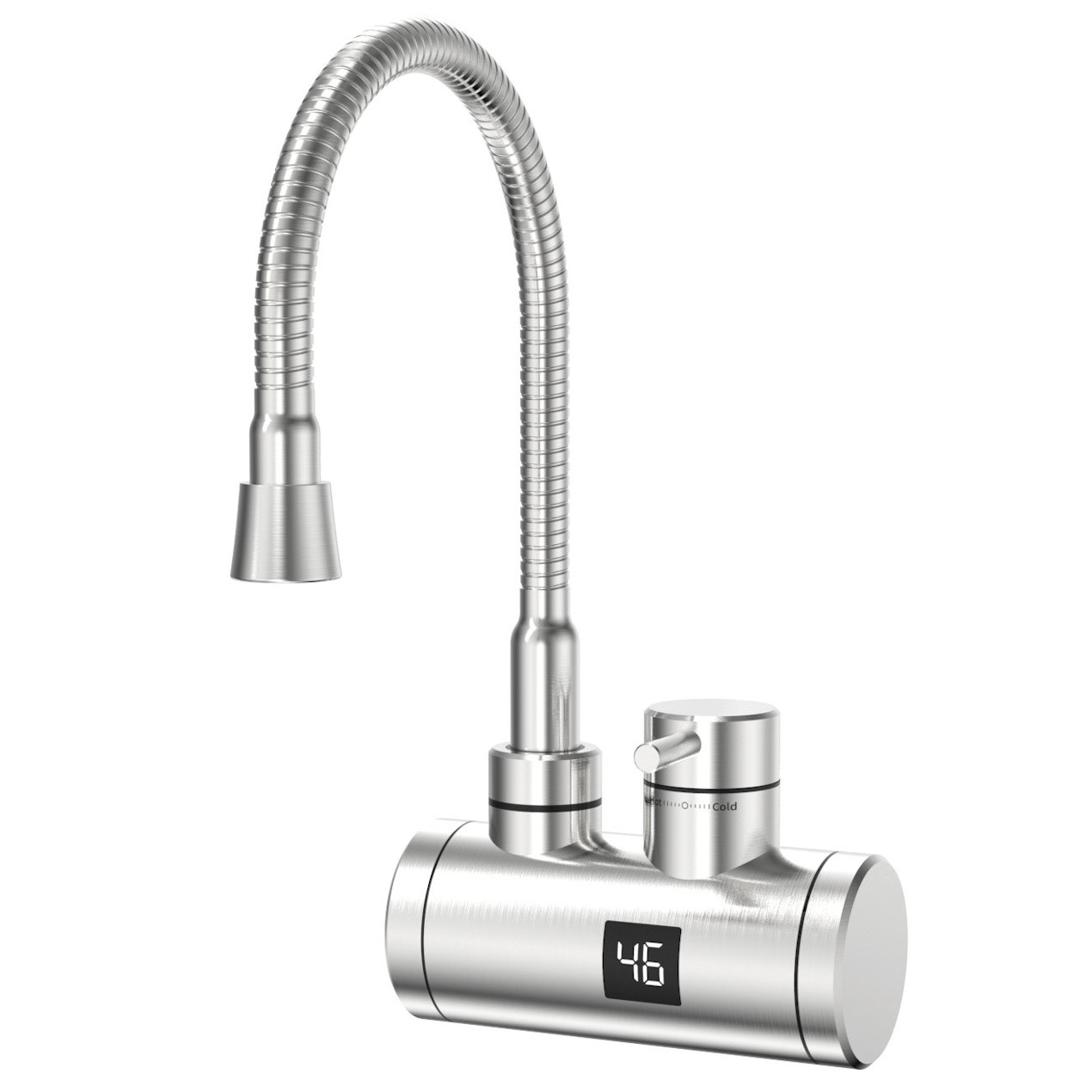 Нагревател за вода ELITE EHSD-2585, Метал, Въртене на 360, Цифров дисплей, IPX4, Сребрист