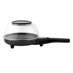 Kumtel HMP-03 Electric Skillet with Lid, 1200W, Non-stick Coating, Measuring Cup, Black