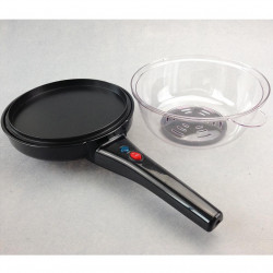 Kumtel HMP-03 Electric Skillet with Lid, 1200W, Non-stick Coating, Measuring Cup, Black