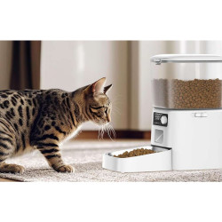 Oneisall PFD001 Pro Automatic Pet Food Dispenser, 1.2 kg, Up to 6 Meals a Day, 36 Servings, Intuitive Controls, BPA-Free, White