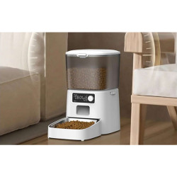 Oneisall PFD001 Pro Automatic Pet Food Dispenser, 1.2 kg, Up to 6 Meals a Day, 36 Servings, Intuitive Controls, BPA-Free, White