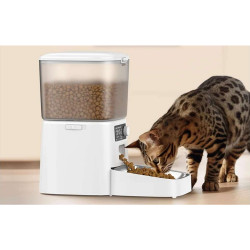 Oneisall PFD001 Pro Automatic Pet Food Dispenser, 1.2 kg, Up to 6 Meals a Day, 36 Servings, Intuitive Controls, BPA-Free, White