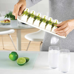 Joseph Joseph 20018 Ice Cube Tray, 14 Cubes, Easy Release, BPA-Free, White/Green