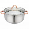 Oala pentru gatit la aburi Klausberg KB 7734, 24 cm, 5 L, 3 piese, Inductie, Inox/Aur roz