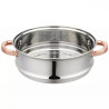 Oala pentru gatit la aburi Klausberg KB 7735, 24 cm, 5 L, 4 piese, Inductie, Inox/Aur roz