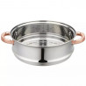 Oala pentru gatit la aburi Klausberg KB 7736, 24 cm, 5 L, 5 piese, Inductie, Inox/Aur roz