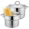 Oala pentru fiert spaghete Klausberg KB 7738, 24 cm, 7 L, 3 piese, Inductie, Argintiu