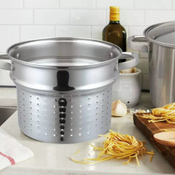 Oala pentru fiert spaghete Klausberg KB 7738, 24 cm, 7 L, 3 piese, Inductie, Argintiu