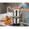Klausberg KB 7738 Spaghetti Pot, 24 cm, 7 L, 3-piece set, Induction, Silver