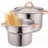 Klausberg KB 7739 Spaghetti Pot, 24 cm, 7 L, 3-piece set, Induction, Silver/Rose Gold