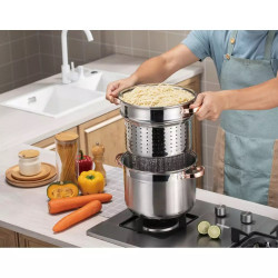 Klausberg KB 7739 Spaghetti Pot, 24 cm, 7 L, 3-piece set, Induction, Silver/Rose Gold
