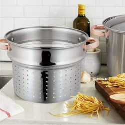Klausberg KB 7739 Spaghetti Pot, 24 cm, 7 L, 3-piece set, Induction, Silver/Rose Gold