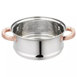 Oala pentru gatit la aburi Klausberg KB 7727, 18 cm, 2,5 L, 5 piese, Inductie, Inox/Aur roz