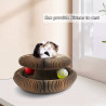Preyplay Interactive Cat Toy, Scratching Board, Foldable Design, Cat Ball, Brown