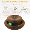 Preyplay Interactive Cat Toy, Scratching Board, Foldable Design, Cat Ball, Brown