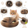 Preyplay Interactive Cat Toy, Scratching Board, Foldable Design, Cat Ball, Brown