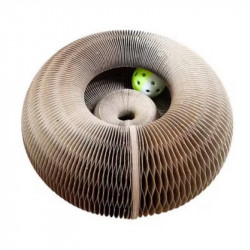 Preyplay Interactive Cat Toy, Scratching Board, Foldable Design, Cat Ball, Brown
