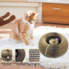 Preyplay Interactive Cat Toy, Scratching Board, Foldable Design, Cat Ball, Brown