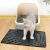 Catmat Cat Litter Tray Mat, 40x50 cm, Waterproof, Odor-Resistant, EVA, Gray