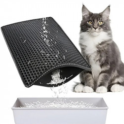 Catmat Cat Litter Tray Mat, 40x50 cm, Waterproof, Odor-Resistant, EVA, Gray
