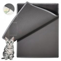 Catmat Cat Litter Tray Mat, 40x50 cm, Waterproof, Odor-Resistant, EVA, Gray