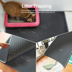 Catmat Cat Litter Tray Mat, 40x50 cm, Waterproof, Odor-Resistant, EVA, Gray