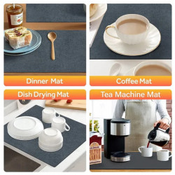 Drainify Absorbent Kitchen Mat, 40x60 cm, Multifunctional, Easy to Clean, Diatomite, Dark Gray