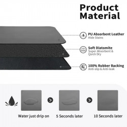 Drainify Absorbent Kitchen Mat, 40x60 cm, Multifunctional, Easy to Clean, Diatomite, Dark Gray