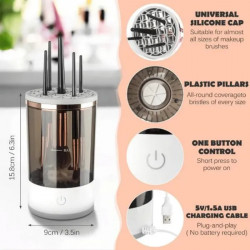 Vivva Brushnista Professional Makeup Brush Cleaner, 2-in-1, Compact Design, USB, White